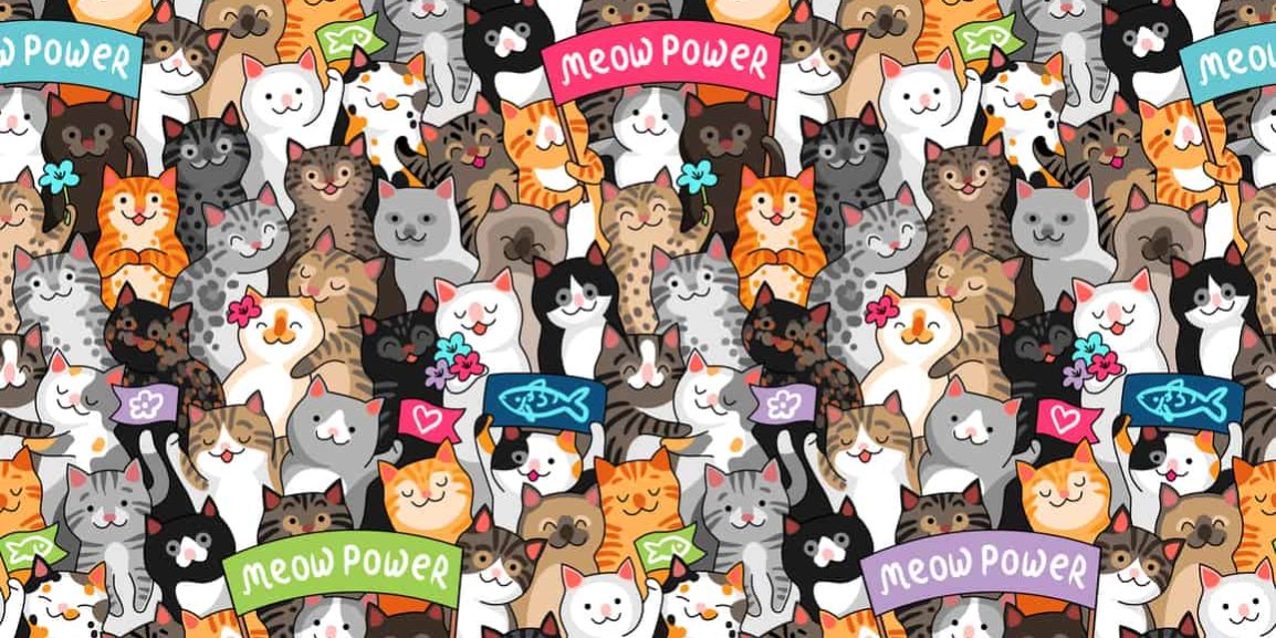 cats parade pattern parage of graphic cats