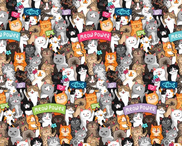 cats parade pattern parage of graphic cats