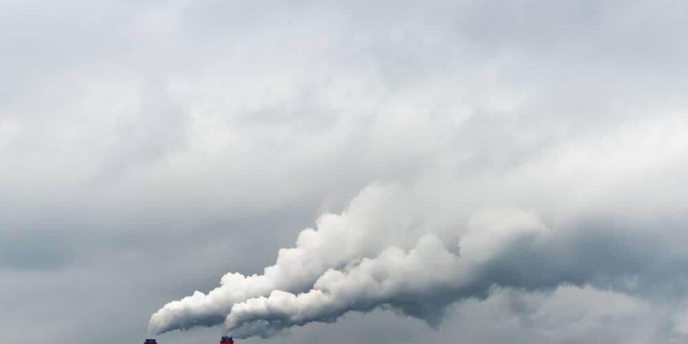 Smoking pipes of incinerator biohazardous waste disposal facility