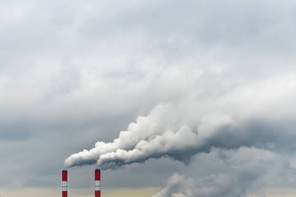 Smoking pipes of incinerator biohazardous waste disposal facility